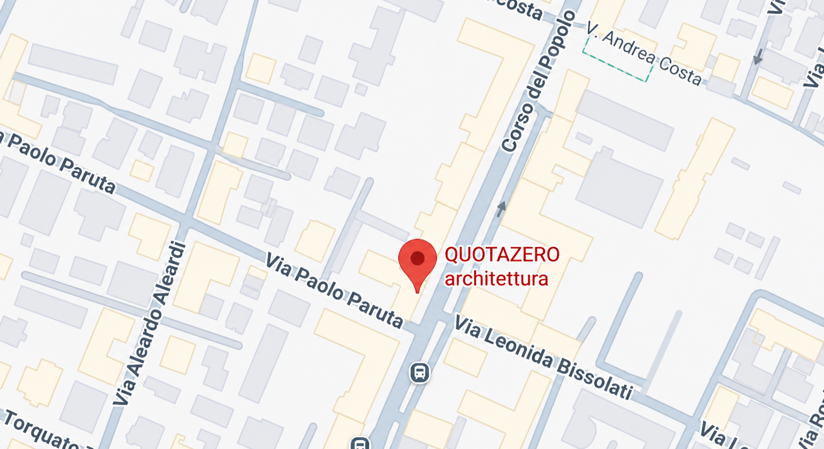 Mappa della sede di QUOTAZERO architettura in Corso del Popolo 54 a Mestre. Clicca per aprire Google Maps.